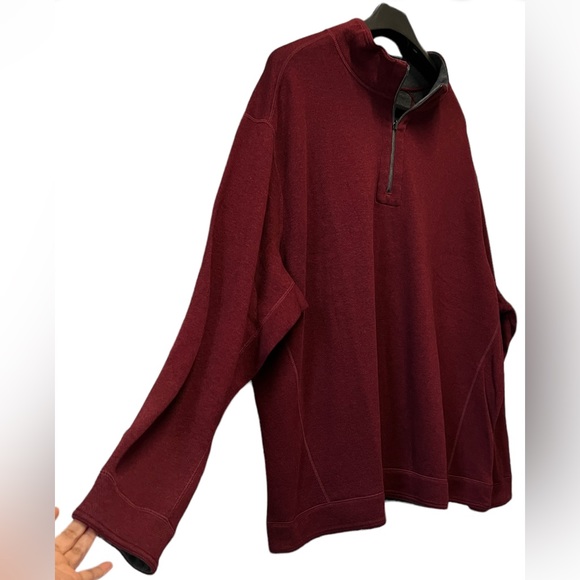 Tommy Bahama Flipshore Half Zip Reversible Sweater Black Cherry Hther 3X… - Picture 5 of 9